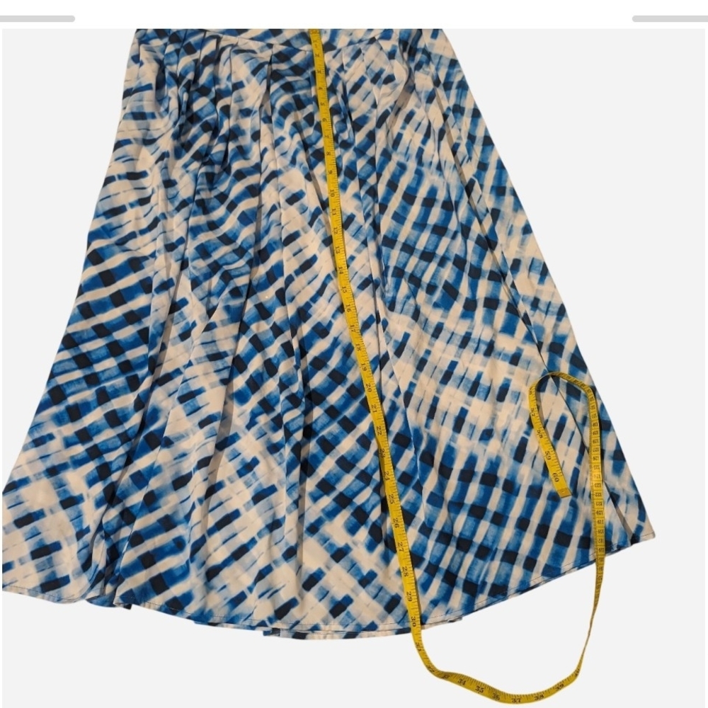 Pre-owned Elegant Blue and White A-Line Skirt Size M - Picture 5 of 7